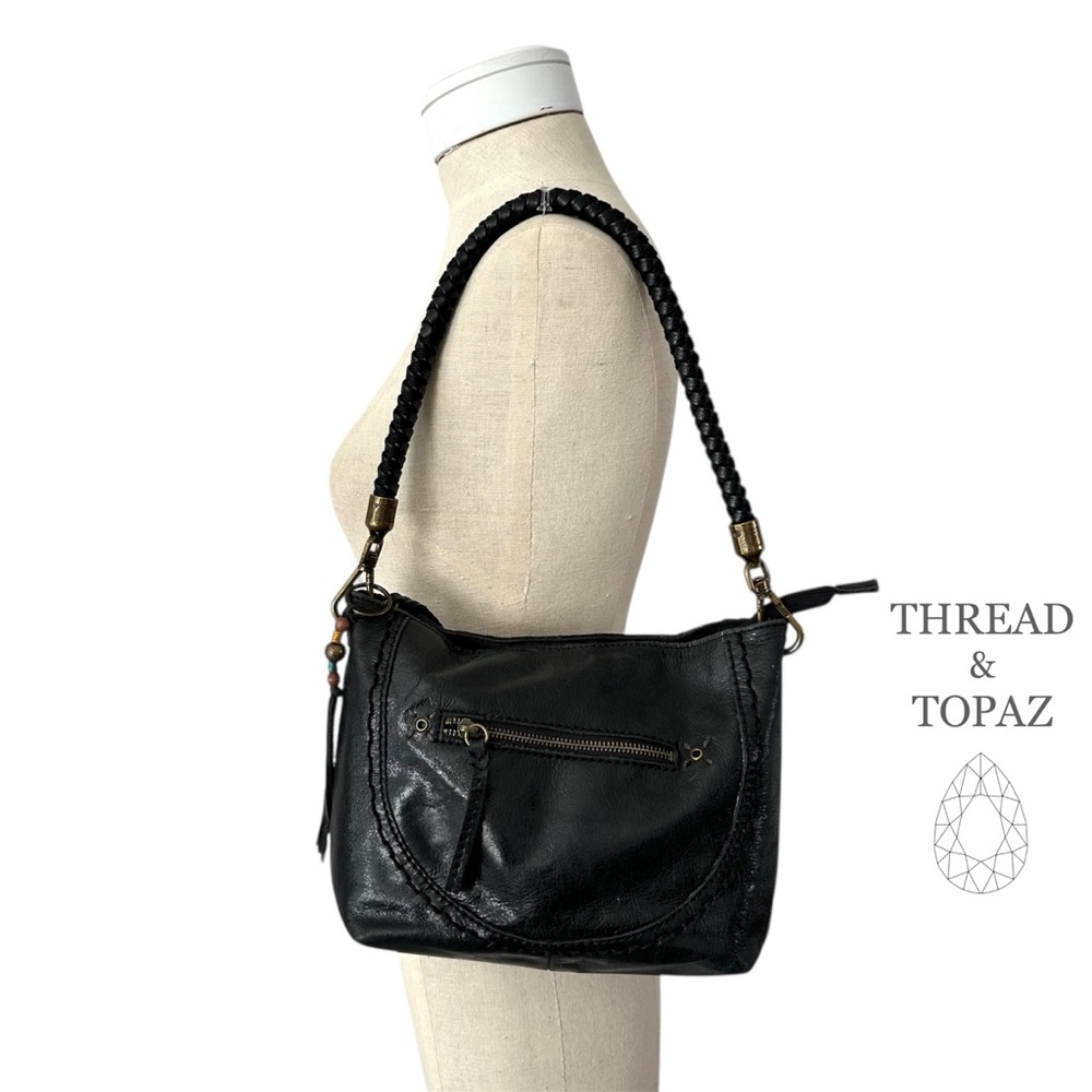 The Sak Boho Black Moto Leather Handbag